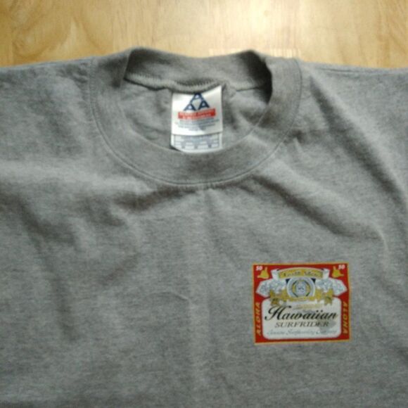 Vintage Hawaiian Surfrider Budweiser Logo Parody Tank Top Shirt - Picture 5 of 10